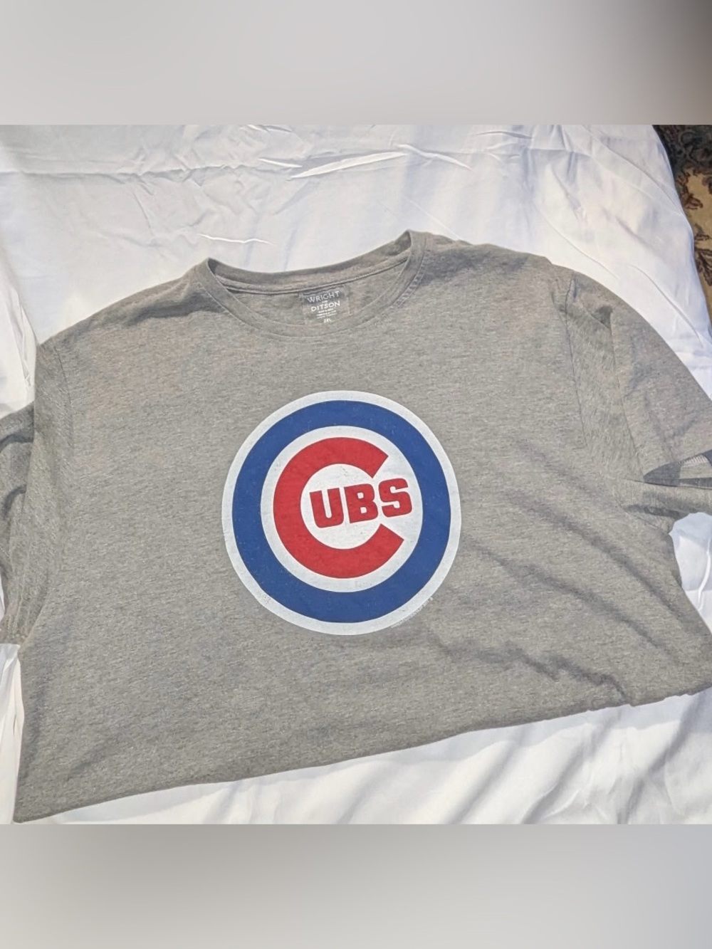 Cubs 2xl Heather Gray Crewneck Tee